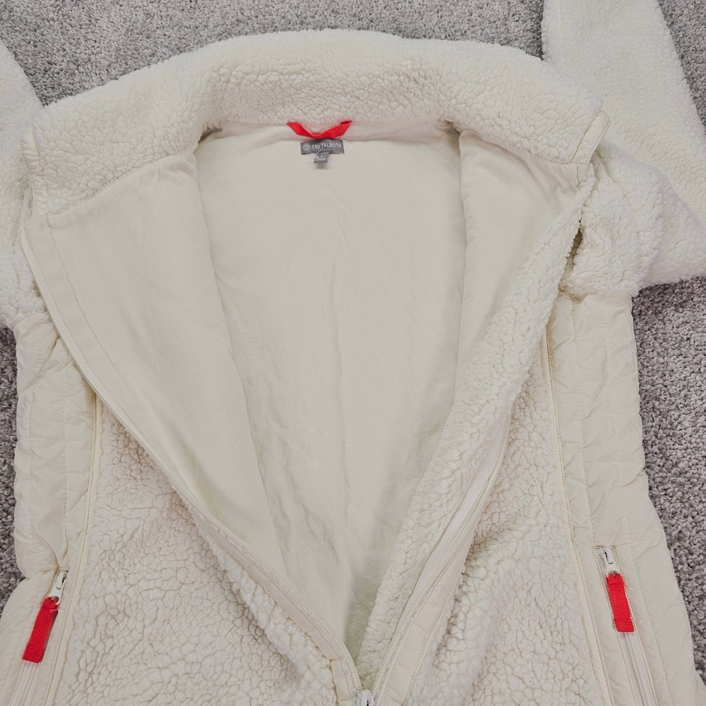 T by Talbots Ivory Sherpa Fleece Jacket Full Zip Cozy Warm Womens Small‎ S NWOT - Picture 8 of 8
